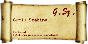 Gurin Szabina névjegykártya